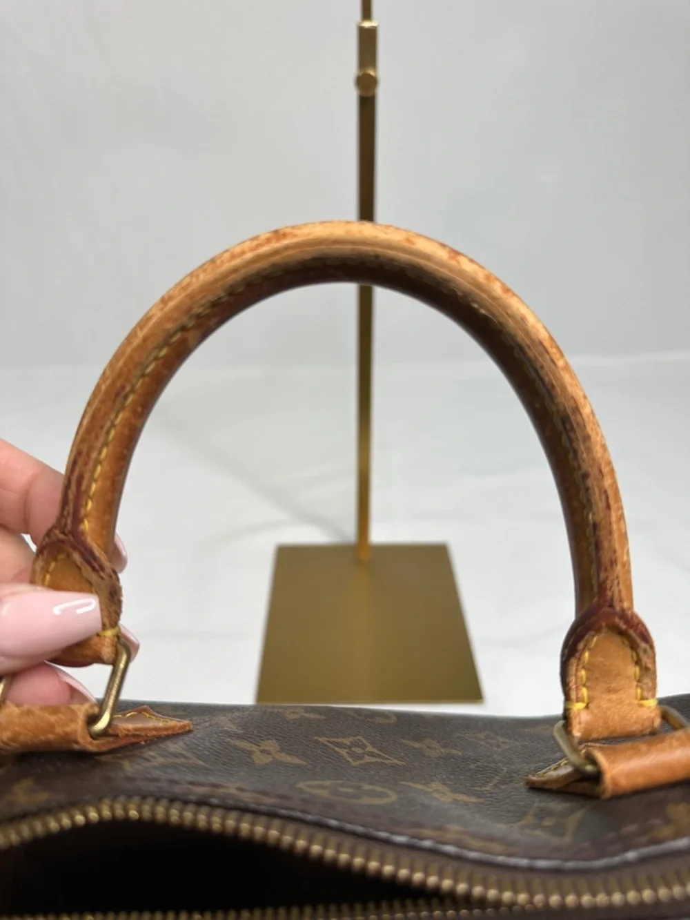 Louis Vuitton Monogram Speedy Bag in Brown and Tan Vintage